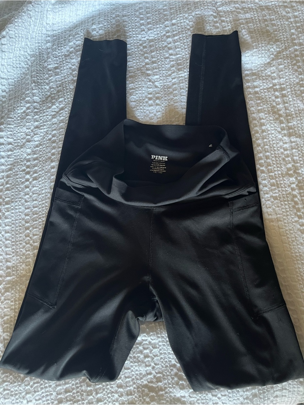 PINK Victoria's Secret Solid Black High-Waist Pocket Leggings